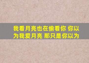 我看月亮也在偷看你 你以为我爱月亮 那只是你以为